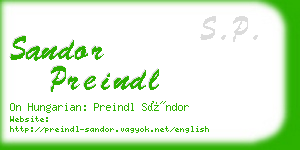 sandor preindl business card